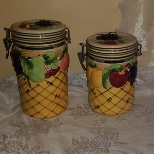 Set of 2 vintage canisters